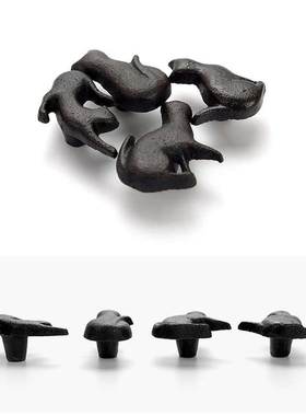 美式创意个性衣柜抽屉猫咪小拉手 复古金属黑色哑光铸铁铁艺把手