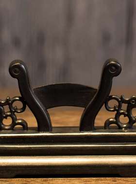 老阊门黑檀木专用配件折扇扇架扇托可拆卸扇撑底座工艺扇子架手工