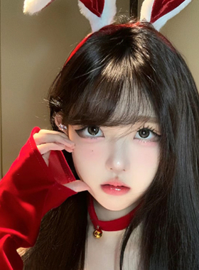 圣诞节铃铛项炼女摇铃吊坠短款锁骨炼choker覆古绒布甜美项圈装扮