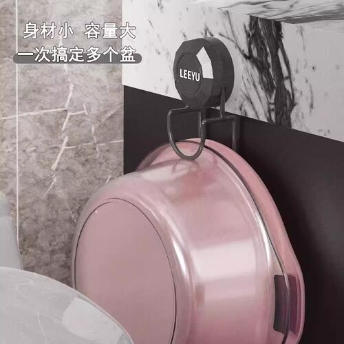旋转吸盘式脸盆架脸盆挂钩免打孔卫生间收纳架壁挂式微波炉清洁器 - 图2