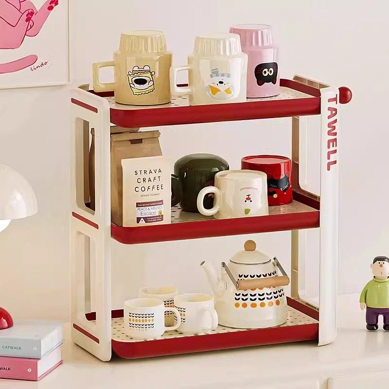 杯子收纳置物架台面轻奢桌面双层水杯茶杯防尘架子托盘沥水脸盆架,淘宝优惠券,粉丝福利购,淘宝优惠卷