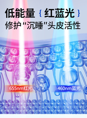 米诺二代泡沫头皮上药器红蓝光自动出液按摩头部导液梳生发上液器