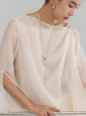 水滴珍珠长项链女秋冬精致毛衣链