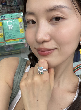 赵金麦同款时光胶卷东南西北戒指银色情侣镶钻可转动指环原创设计