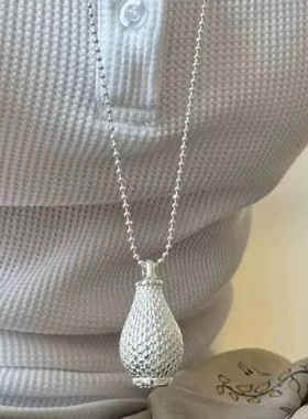 重工编织水壶吊坠长款项链毛衣链