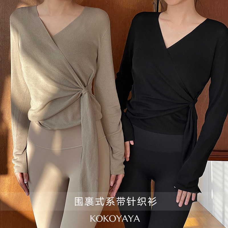 kokoyaya瑜伽服长袖罩衫针织网衫运动上衣女普拉提健身衣训练秋冬,淘宝优惠券,粉丝福利购,淘宝优惠卷