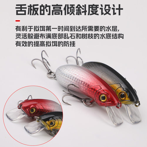 路亚假饵摇滚小胖子cc50cc60缓沉浮水米诺加强单钩远投红眼鳟鱼饵 - 图1