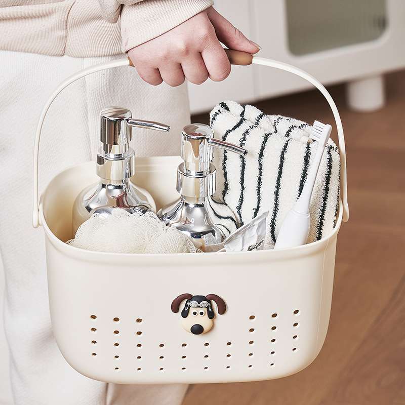 Dormitory hand-held bath basket toilet supplies storage basket bathroom bath basket large capacity bathroom basket bathroom storage basket