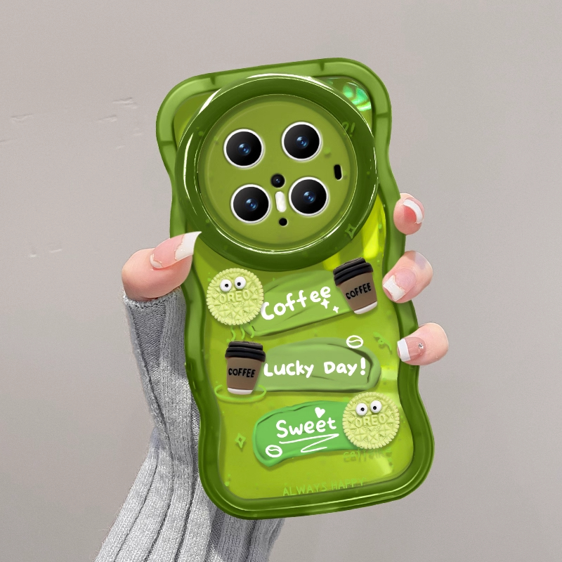 适用华为mate70pro手机壳新女款pura80可爱p60隐形双支架mate50硅胶荣耀400/300咖啡抹茶nova14/13全包保护套 - 图0