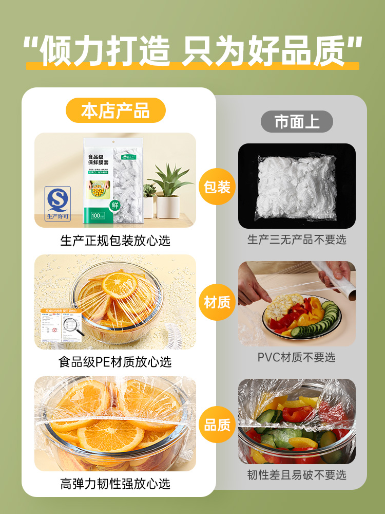 食品级一次性保鲜膜套罩家用经济装保鲜袋套碗松紧口饭菜冰箱专用 - 图0