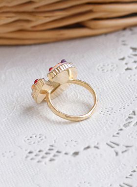 Ayatorie草莓蛋挞戒指闺蜜礼物