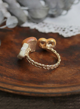 可爱面包开口戒指礼盒装闺蜜礼物