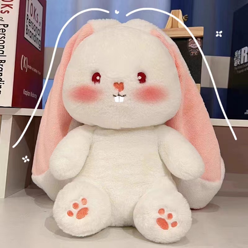 身变草莓兔子玩偶毛绒玩具小白兔公仔胡萝卜兔兔睡觉抱枕娃娃礼物 - 图1