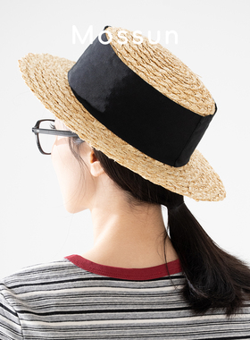 【修饰脸型】夏季平顶遮阳草帽女