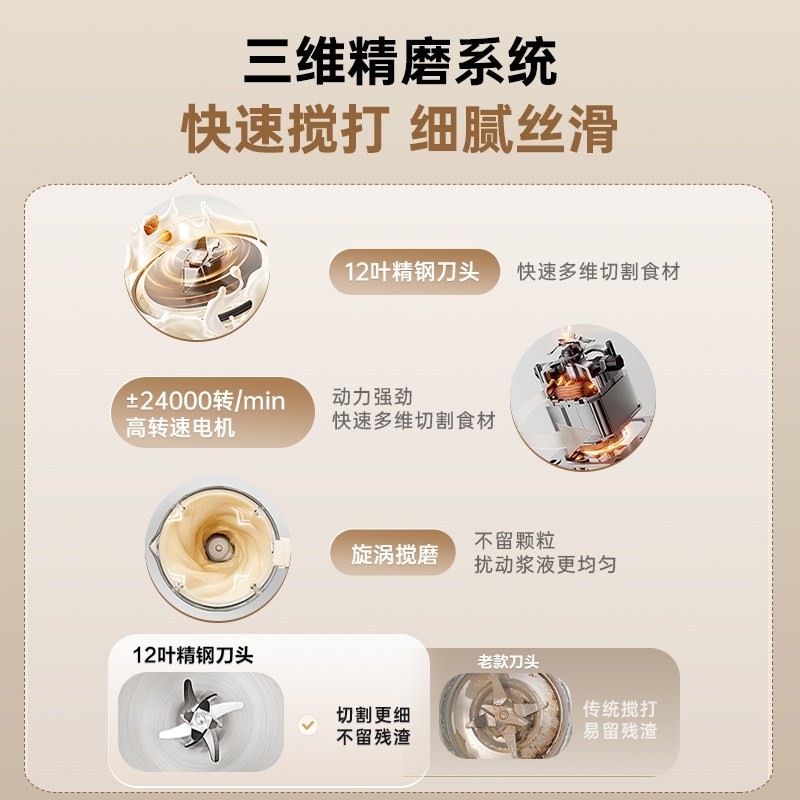 奥克斯豆浆机家用全自动多功能豆食机破壁机免过滤浆机小型料理辅,淘宝优惠券,粉丝福利购,淘宝优惠卷