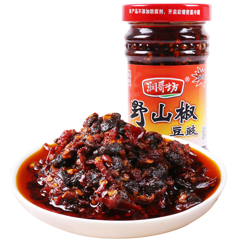 润哥坊野山椒豆鼓280g*4瓶湖南特产香辣豆鼓辣椒酱下饭菜拌饭拌面,淘宝优惠券,粉丝福利购,淘宝优惠卷