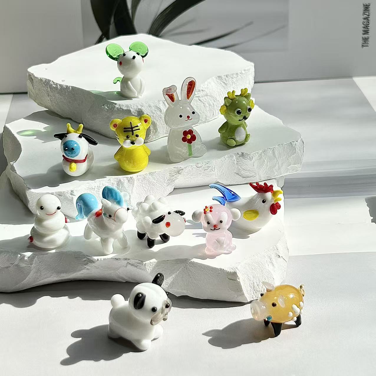 手工萌趣琉璃十二生肖小摆件可爱精致桌面装饰玻璃工艺品生日礼物 - 图0