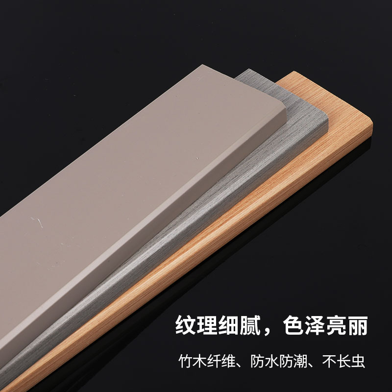 加厚8公分精致简约地脚线防水防潮pvc卡扣踢脚线免漆家用木地板 - 图2