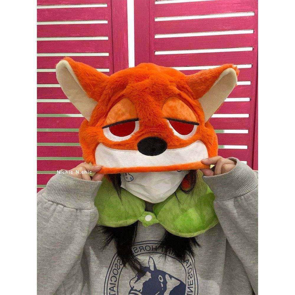 毛绒帽子情侣可爱旅卡颈枕通连帽U型枕飞机行7枕办公室午睡U型护,淘宝优惠券,粉丝福利购,淘宝优惠卷