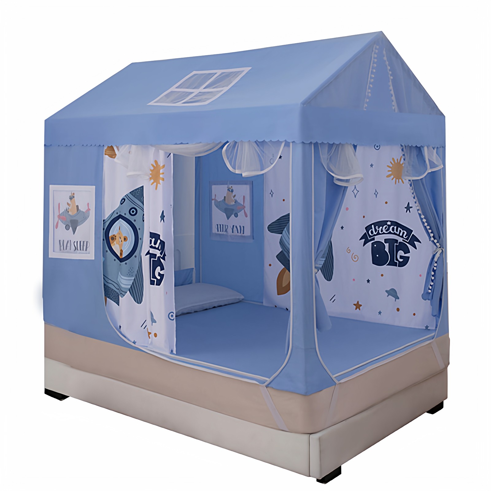 儿童蚊帐2025新款家用婴儿防摔全底可拆洗公主风帐篷支架蒙古包,淘宝优惠券,粉丝福利购,淘宝优惠卷