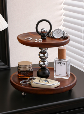 复古实木托盘钥匙收纳置物架