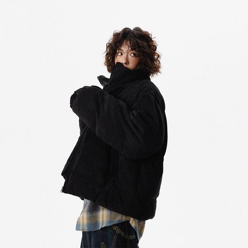 达蒙岛美式加厚立领灯芯绒纹理棉服外套女短阔显瘦冬季保暖棉衣潮,淘宝优惠券,粉丝福利购,淘宝优惠卷