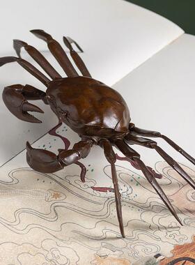 铜螃宠蟹摆tyt00006件母一对办公室装好物老板桌茶几玄关饰品公茶