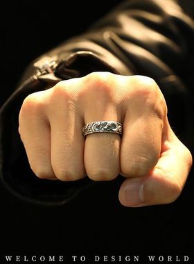 《灵蛇献瑞》蛇年本命年男士戒指纯银复古小众高级感开口指环