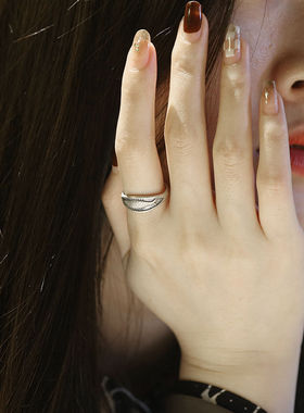 鱼飞升 纯银925复古锦鲤鱼男女款开口戒指环 咸鱼翻身中国风手工