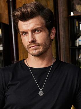 千叶潮牌常青藤泰银项链男士复古小众送礼高级潮设计感个性吊坠