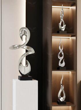 现代轻奢高级感细长高瘦办公室客厅电视柜玄关装饰品摆件艺术家居