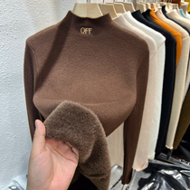 Gush thickened stitch cardiovert half high collar female autumn winter warm blouse 2023 new interiors sweaters undershirt