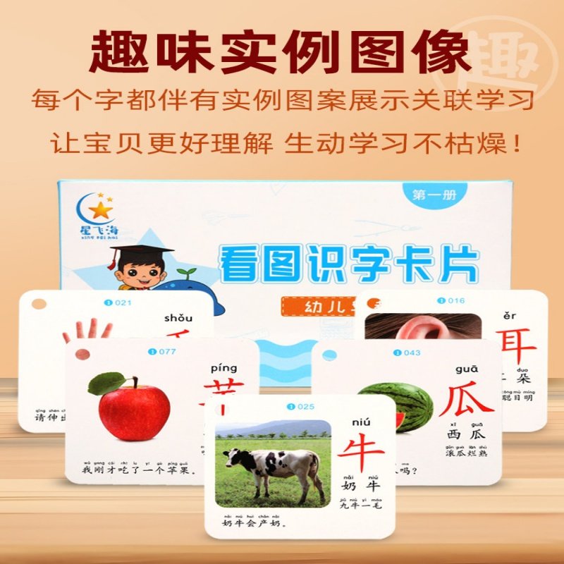 儿童认字识字卡片启蒙早教幼儿园宝宝学龄前象形看图汉字神器全套,淘宝优惠券,粉丝福利购,淘宝优惠卷