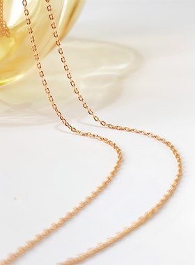 18K金工艺S925纯银镀K金项链 锁骨链 吊坠链饰品