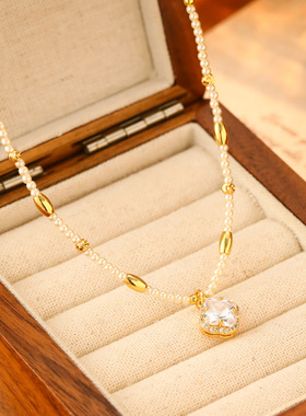 VIAStudio米粒珍珠四叶草项链