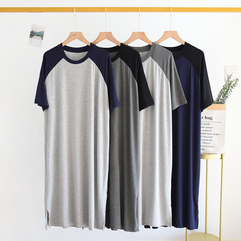 夏莫代尔夏季男士一体式冰丝睡袍 安萱妍服饰睡衣/家居服套装