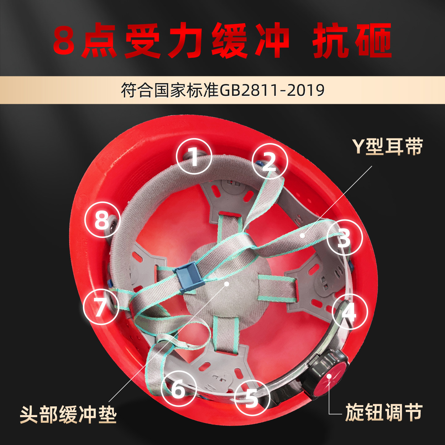 国标安全帽工地男圆形O型加厚abs男施领导建筑加厚透气头盔式印字 - 图1