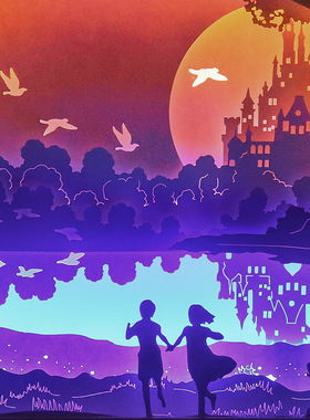 灯光画创意文创工艺礼品装饰摆件家居氛围小夜灯3d立体光影纸雕灯