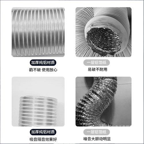 油烟机纯铝排烟排气管耐高温伸缩排风硬管抽烟机金属通风烟道软管 - 图2