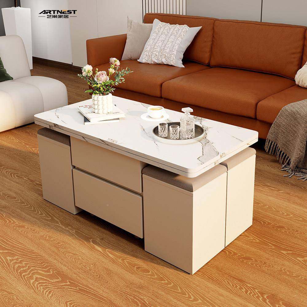 实木可户移动升降茶几带凳子用两一小型客餐厅多功能可折叠体餐桌,淘宝优惠券,粉丝福利购,淘宝优惠卷