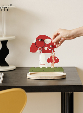 蘑菇创意托盘置物架桌面装饰摆件