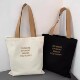 2026 New Simple Small Letter Casual Versatile Canvas Bag Unisex Middle School Student Class Tote Bag