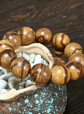 印尼沉香木20mm佛珠念珠手串男士文玩木质手链盘玩手持珠子