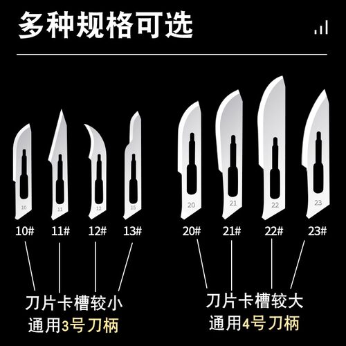扬基医用外科手术刀柄3/4号刀片11/23号不锈钢整形解剖刀加厚刀架 - 图3