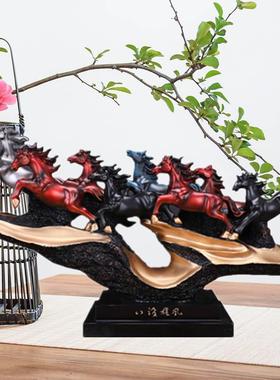 马摆件工艺品中式客厅酒柜装饰品摆设八骏雄风办公室桌面开业礼品