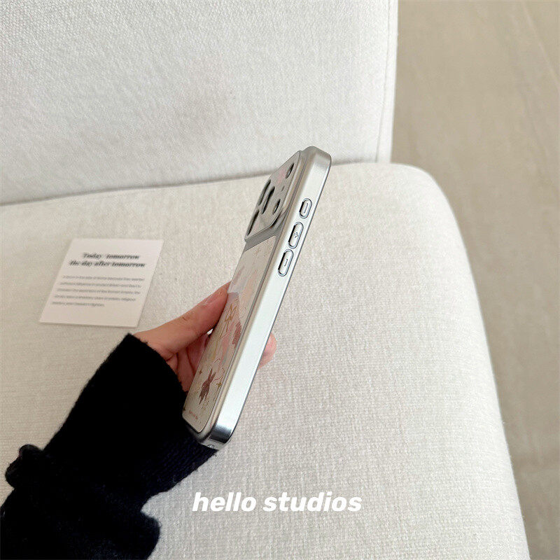 韩系银边闪粉花朵蝴蝶结彩色小马适用苹果17promax新款iPhone16promax手机壳15Pro小众17卡通14P少女16保护套,淘宝优惠券,粉丝福利购,淘宝优惠卷