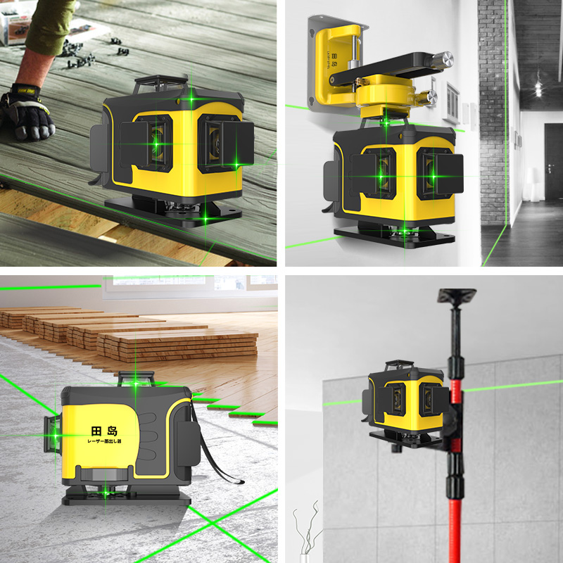 田岛16线绿光红外线水平仪高精度强光细线室外激光贴墙贴地平水仪 - 图1