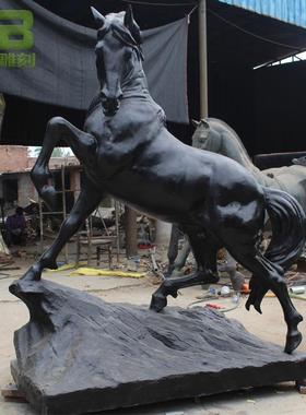 铜走马摆件厂家销售广场园林景观装饰摆件铸造铜母子马雕塑
