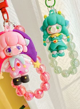 创意卡通吹泡泡女孩汽车钥匙挂件女闺蜜包包挂饰学生礼物礼品
