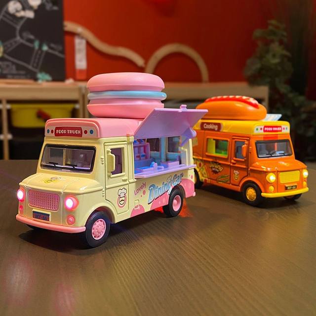 Magnetic alloy ice cream burger car toys